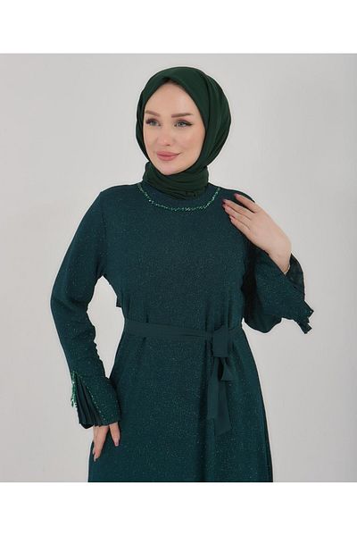 GLR&GYM فستان سهرة نسائي من LINDA مقاس كبير مبطن باللون الفضي