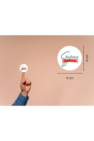 CASALINGHI Round Matte Sticker 4 Cm, 40 Pieces Arabic Thank You Drop the Tag to Perform Gift Instrument