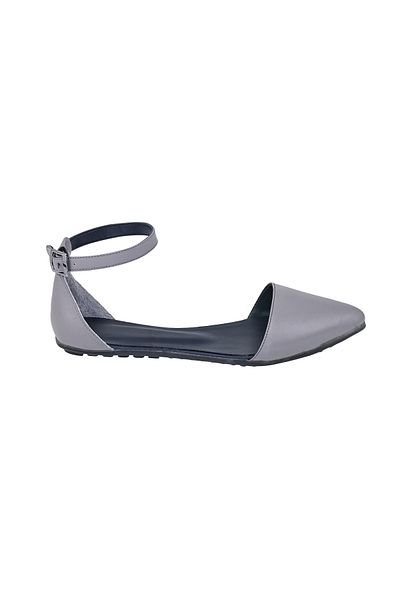 Moosefield Genuine Leather Women's Ankle Strap Gray Sandals