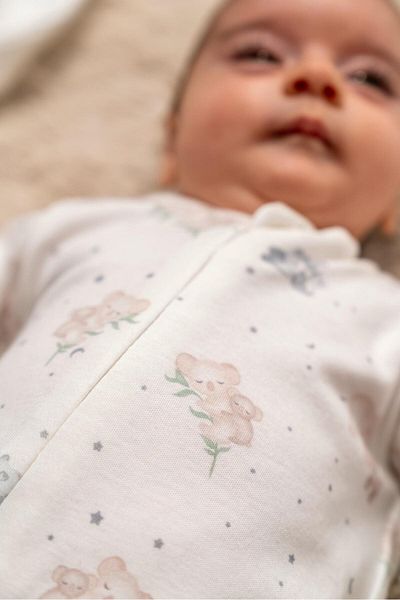 Bubbles 100% Organic Cotton Tropical Koala Zippered Baby Jumpsuit