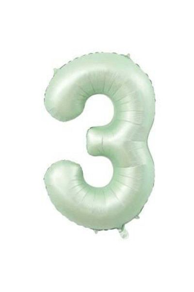 eğlencemarketi 3 Years Old 74 cm Green Number Foil Balloon Large Size