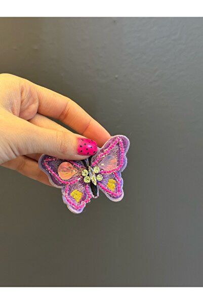 Gönülden Tasarım 7X6 CM Mărgele Piatră Broderie Fluture Colorat Crestătură Cusut Applique Verde