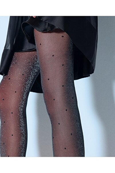 İntive Lingerie Șosete cu șnur strălucitor cu sclipici Li - 30 Ta Black Option Pour Combinații șic