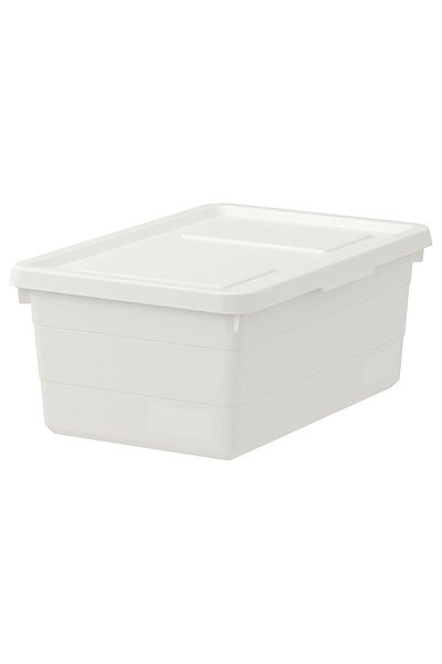 IKEA SOCKERBIT Box with lid, white, 38 x 25 x 15 cm