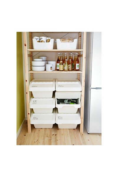 IKEA SORTERA Waste sorting bin with lid, white, 37 l