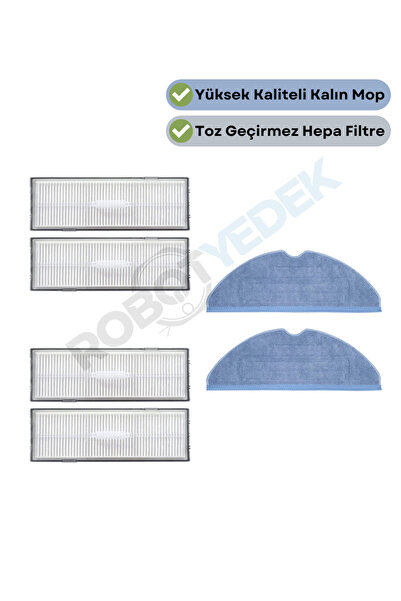 robotyedek Roborock S7 White - Filtru Hepa de schimb și compatibil cu mop-6 p...