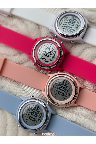 Cockpit Water Resist Sports Wristwatch, Alarm, Light and Silicone Cord Kitten Augzi̇ Color