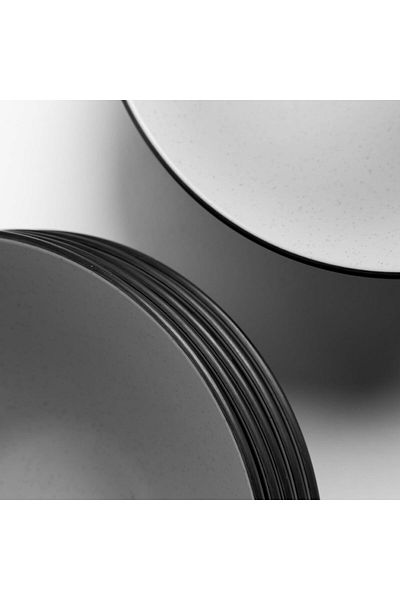 mastergold 6 Piece Premium Melamine Bowls (Gray | Black, 23.75 cm) for Serving Soup, Soup, Noodles & Rice