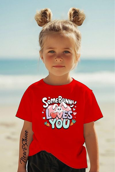 New Shine In Cart 6 and Above Purchases Get 1 T-Shirt as a Gift - Some Bunny Printed Oversize Children's T-Shirt