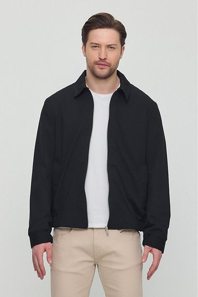 STONCS Men's Black Cotton Seasonal Coat