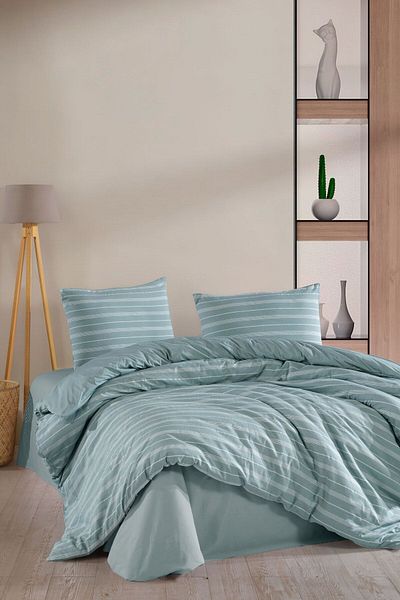 VAROL Set cuvertură de pilota din satin cu dungi (KING SIZE).