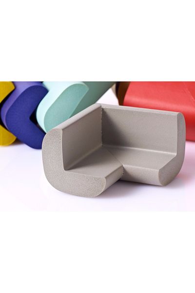 Evokids (2 Meters Multi-Purpose Edge 4 Pieces Corner) Gray Multi-Purpose Rubber Edge Protector