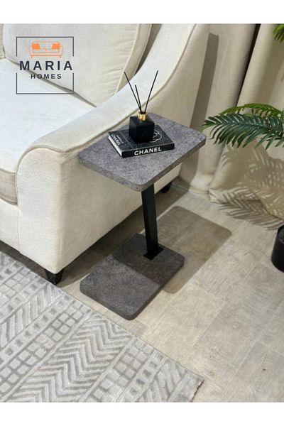 MARIA HOMES طاولة جانبية عصرية على شكل حرف Z أنيقة وعملية مثالية للمنزل والمكتب 25 × 40 × 60 سم