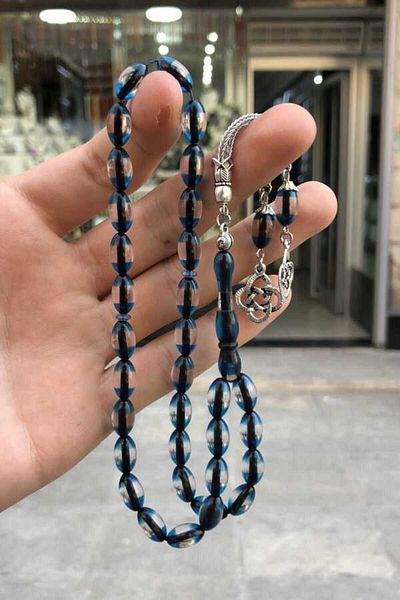 Midyat Gümüş Dünyası Men's Blue Vernier Powder Rosary MGD20202037