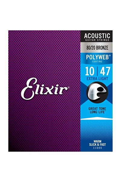 Elixir Polyweb Bronze Extra Light Akustik Gitar Teli (.010-.047)