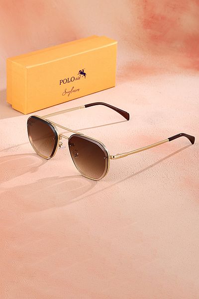 Polo Air Plg-2095C5 Men's Sunglasses Uv400 Protection Metal Frame Body Color Brown