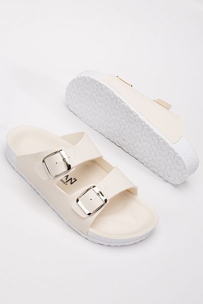 POLOMİA Maya Flexible Double Buckle Wet Floor Comfort Άνετες γυναικείες καθημερινές παντόφλες