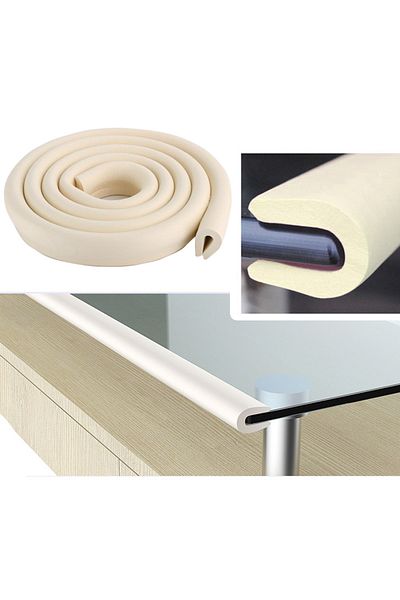 Evokids U Tip Rubber Edge Protector - Cream