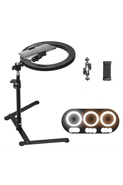 MIBRU Mobile Photography Desktop Stand with Adjustable LED Light for Video & Content Creation