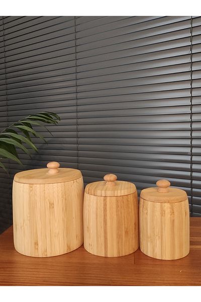 MORMAVİ Gönül Bambu 12 Pieces 6 Pieces Spice Container Storage Box