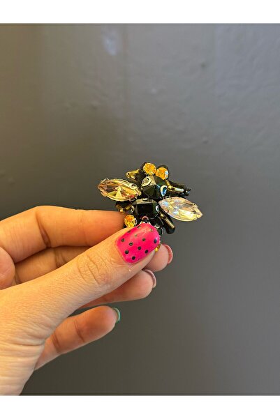 Gönülden Tasarım 4X4 CM PĂLĂRIE DE ZIRCON COLORATĂ ARI ARMĂ APPLICĂȚIE DE CUSUT