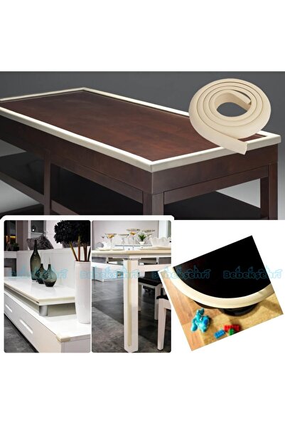 Evokids Extra Thick (6 Meters Edge + 4 Corner Pieces) Cream Rubber Edge Corner Protector