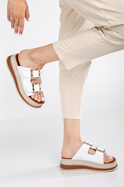 Bukond Καθημερινές Γυναικείες Παντόφλες Διπλής Πόρπης Μαλακές Άνετες Ορθοπεδικές