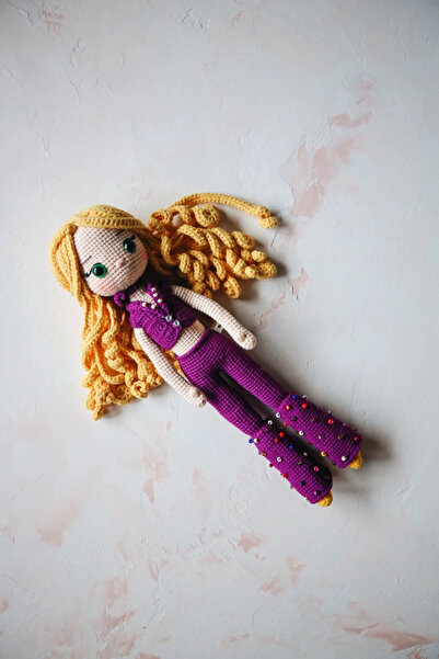 Talinhandmade Blonde Hair Knitted Doll