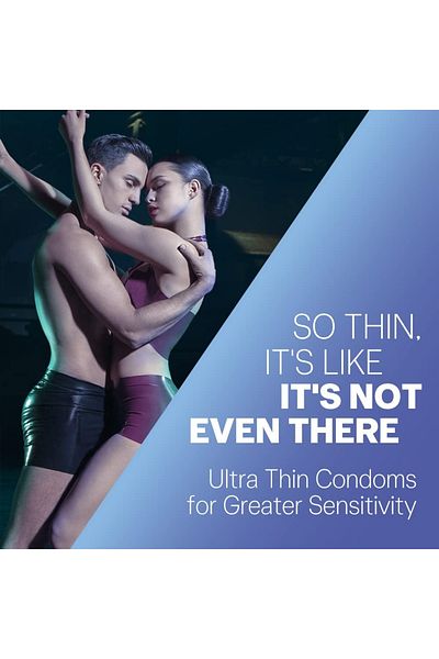 Durex Air Condoms For Men-10 Count With Durex Lube Strawberry Flavoured Lubricant Gel For Men & Wome