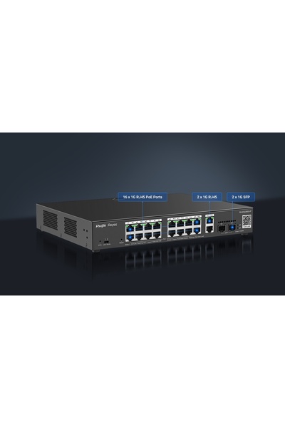 RUIJIE Reyee Rg-Es220Gs-P 16 Port 10/100/1000 16 Port Poe 2 Port Uplink 2 Sfp...