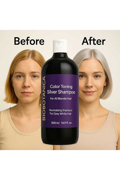 Biobotanica Silver Anti-Orange Purple Shampoo 2 X 500 ml (2 Pieces)
