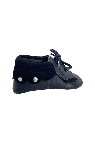 Evokids Genuine Black Leather, Suede Baby Booties