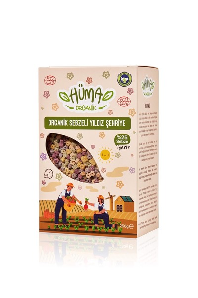 Ekenez Çiftliği Hüma Organik - Organik Sebzeli Yıldız Şehriye 250 gr