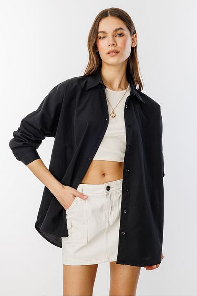 GENIUS STORE Cămașă de bază oversize pentru femei FEMEIE-BASIC-CHEMISE