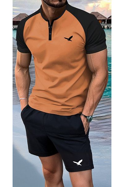 PENTHİLUS Short-Sleeved T-Shirt and Shorts for Men, Suitable for Leisure Sports, Travel and Camping