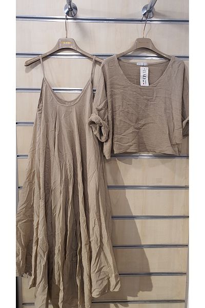 Park Moda 2 τμχ Ιταλικό φόρεμα με απλό σχέδιο βαμβακερό