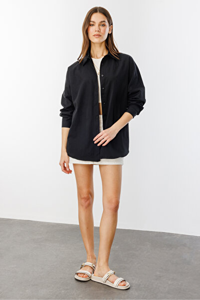 GENIUS STORE Cămașă de bază oversize pentru femei FEMEIE-BASIC-CHEMISE