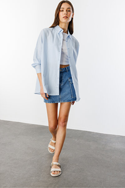 GENIUS STORE Cămașă de bază oversize pentru femei FEMEIE-BASIC-CHEMISE