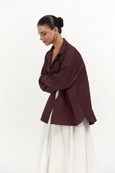 MAİ COLLECTİON Cămașă oversize roșie Claret Josie