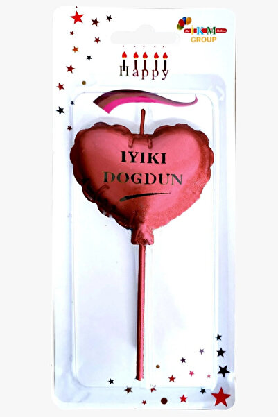 Baloncu Dede Kalpli Mum İyiki Doğdun Yazılı Kalpli Mum Sevgililer Günü Doğum ...