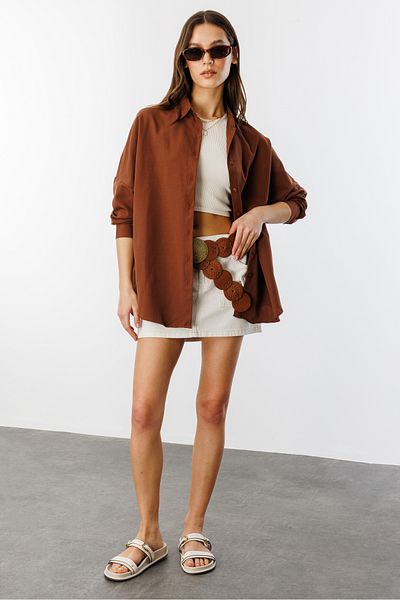 GENIUS STORE قميص نسائي أساسي كبير الحجم WOMEN-BASIC-SHIRT