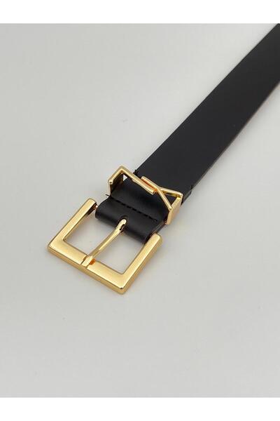 Descoin AcıKahve Kare Gold Tokalı Kadın Kemeri.Ceket Kemeri,Elbise Kemeri,Pan...