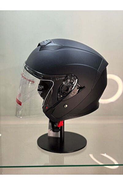 JK20 Jk-526 Güneş Gözlüklü Yarım Kask Matt Black