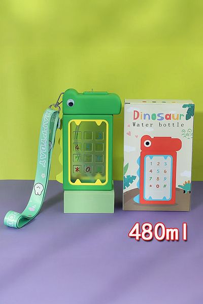 Vadi 480 ml Bpa Free Water Bottle Portable School Sucete with Dinosaur Design