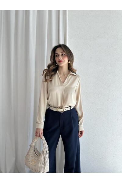 Mooi Butik Popper Cream Shirt 6745