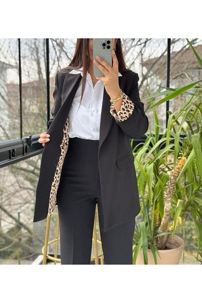Lavanta Tekstil Jachetă blazer cu guler șal