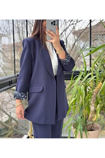 Lavanta Tekstil Şal Yaka Astar Detaylı Blazer Ceket