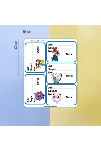 Huggy Craft Pokemon Book Notebook School Sticker 20Pcs (10 Different Designs)
