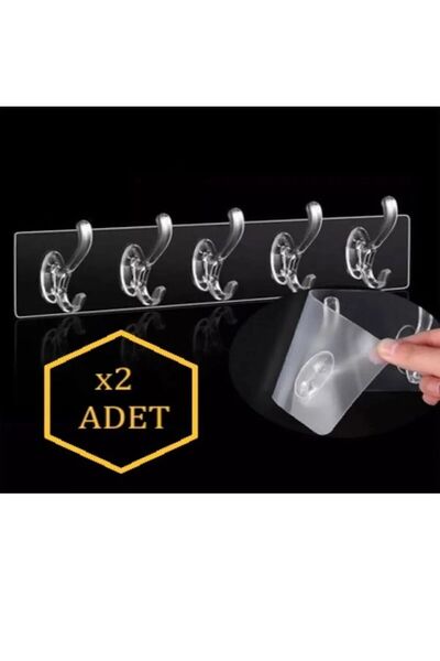 Maand 2 Adet Kendinden Güçlü Yapışkanlı Şeffaf Duvar Askısı Banyo Mutfak Ofis