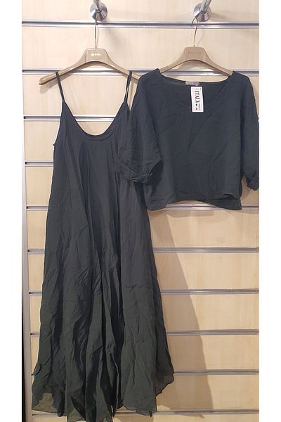 Park Moda Σετ 2 ιταλικών βαμβακερών φορεμάτων με απλό σχέδιο